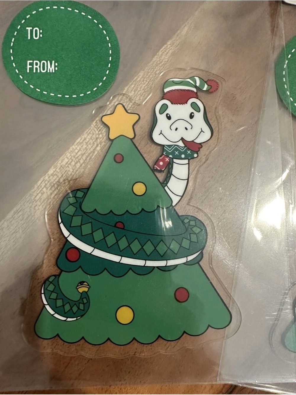 Petsmart Set Of 2 Christmas Oh What Fun Snake Terrarium Clings - Picture 3 of 5